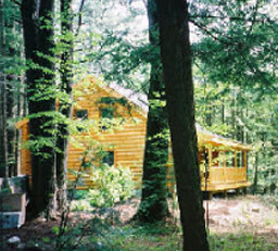 a cabin on the river